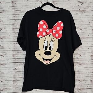 Disney Black Tee with Minnie Mouse and Red Bow